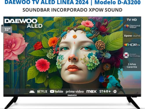 SMART TV DAEWOO ALED 32″ HD ANDROID SOUNDBAR INCORPORADO | D-A3200